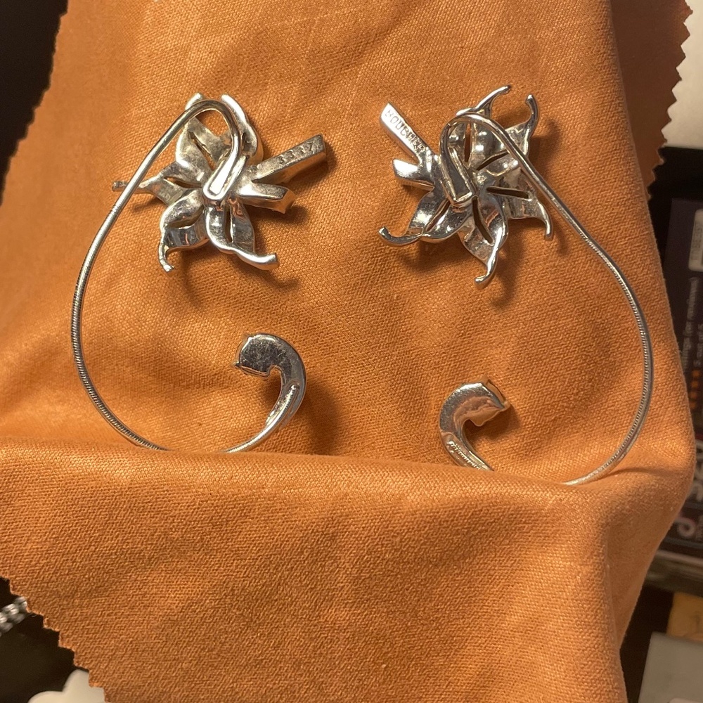 1940s Vintage Marcel Boucher 2 Earwrap Signed Filligree stars #205974634996 - Picture 9 of 9